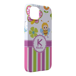 Butterflies & Stripes iPhone Case - Plastic - iPhone 14 Plus (Personalized)