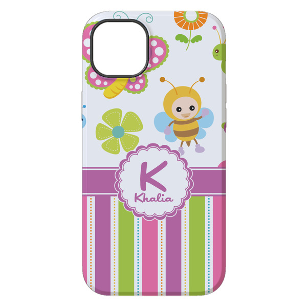 Butterflies & Stripes iPhone 14 Plus Tough Case - Back
