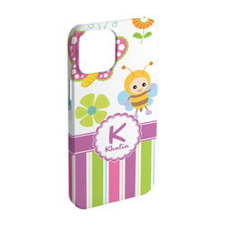 Butterflies & Stripes iPhone Case - Plastic - iPhone 15 (Personalized)