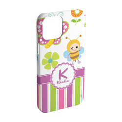 Butterflies & Stripes iPhone Case - Plastic - iPhone 15 Pro (Personalized)
