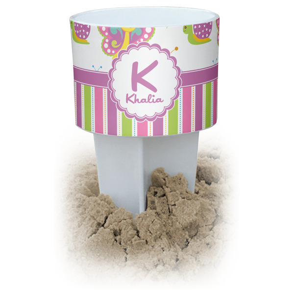 Custom Butterflies & Stripes Beach Spiker Drink Holder (Personalized)