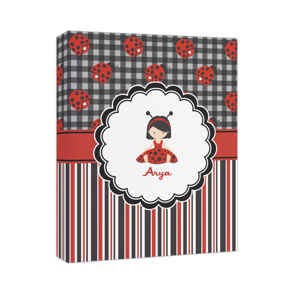 Custom Ladybugs & Stripes Canvas Print (Personalized)