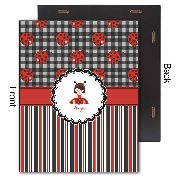 Ladybugs & Stripes 11x14 Wood Print - Front & Back View