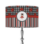 Ladybugs & Stripes 12" Drum Lamp Shade - Fabric (Personalized)