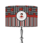 Ladybugs & Stripes 12" Drum Lamp Shade - Fabric (Personalized)
