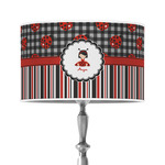 Ladybugs & Stripes 12" Drum Lamp Shade - Poly-film (Personalized)