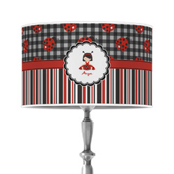 Ladybugs & Stripes 12" Drum Lamp Shade - Poly-film (Personalized)