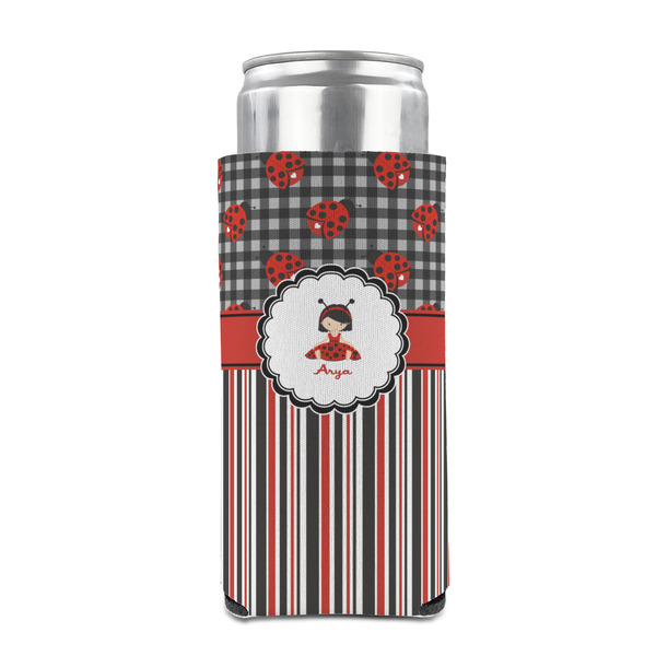 Ladybugs & Stripes 12oz Tall Can Sleeve - FRONT (on can)