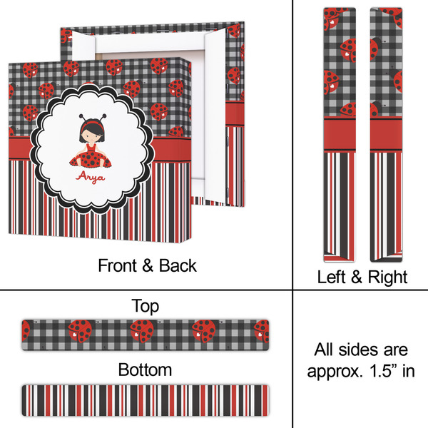 Ladybugs & Stripes 12x12 - Canvas Print - Approval