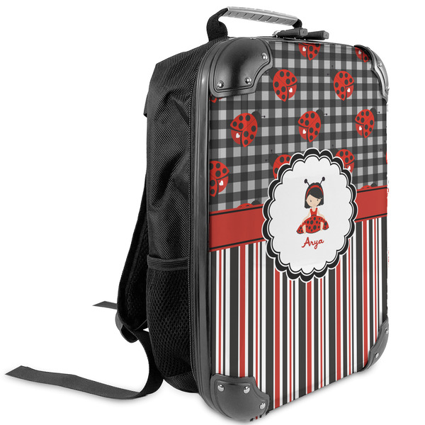 Custom Ladybugs & Stripes Kids Hard Shell Backpack (Personalized)