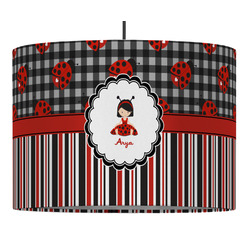 Ladybugs & Stripes Drum Pendant Lamp (Personalized)