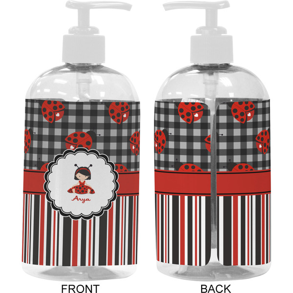 Ladybugs & Stripes 16 oz Plastic Liquid Dispenser- Approval- White