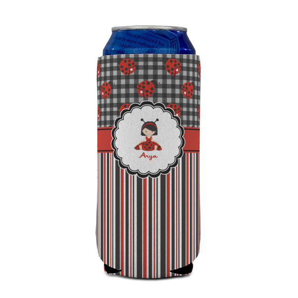 Ladybugs & Stripes 16oz Can Sleeve - FRONT (on can)