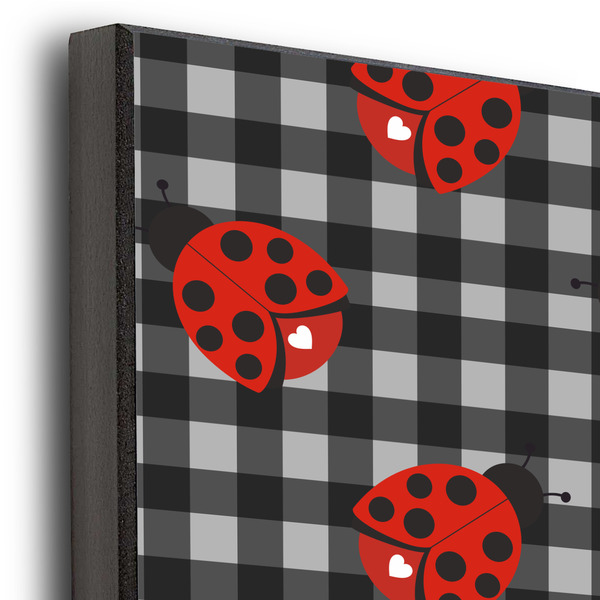 Ladybugs & Stripes 16x20 Wood Print - Closeup