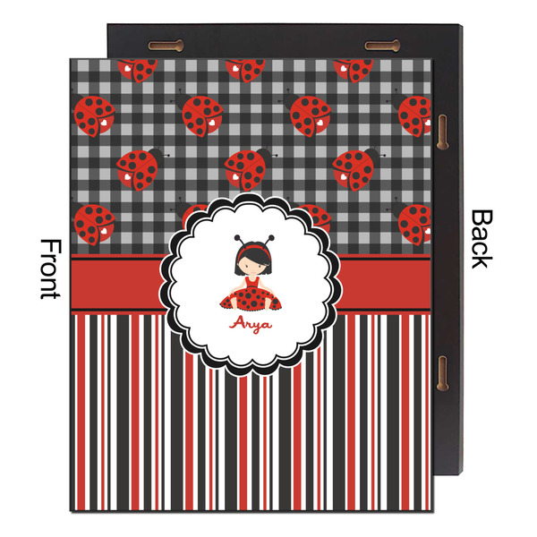 Ladybugs & Stripes 16x20 Wood Print - Front & Back View