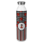 Ladybugs & Stripes 20oz Stainless Steel Water Bottle - Full Print (Personalized)