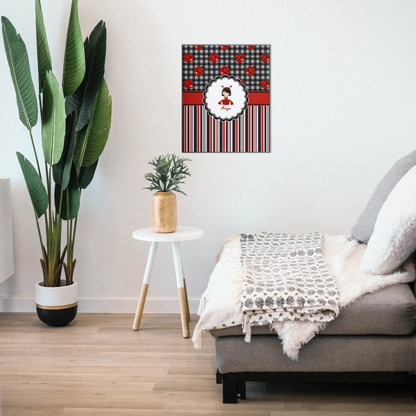 Ladybugs & Stripes 20x24 Wood Print - In Context