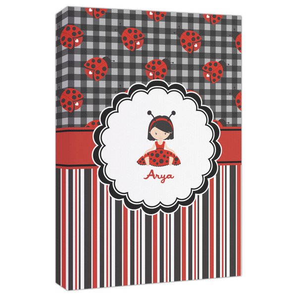 Custom Ladybugs & Stripes Canvas Print - 20x30 (Personalized)