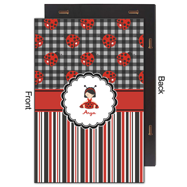 Ladybugs & Stripes 20x30 Wood Print - Front & Back View