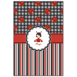 Ladybugs & Stripes Wood Print - 20x30 (Personalized)