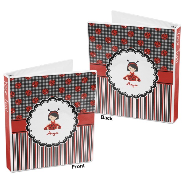 Ladybugs & Stripes 3-Ring Binder Front and Back