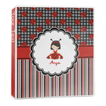 Ladybugs & Stripes 3-Ring Binder - 1 inch (Personalized)