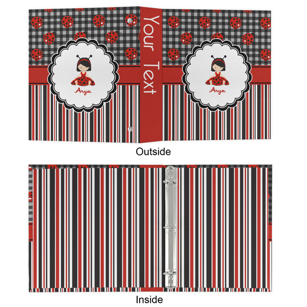 Ladybugs & Stripes 3 Ring Binders - Full Wrap - 1" - APPROVAL