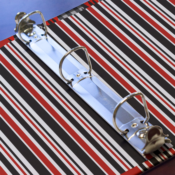 Ladybugs & Stripes 3 Ring Binders - Full Wrap - 1" - DETAIL