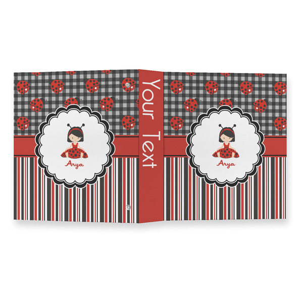 Ladybugs & Stripes 3 Ring Binders - Full Wrap - 1" - OPEN OUTSIDE