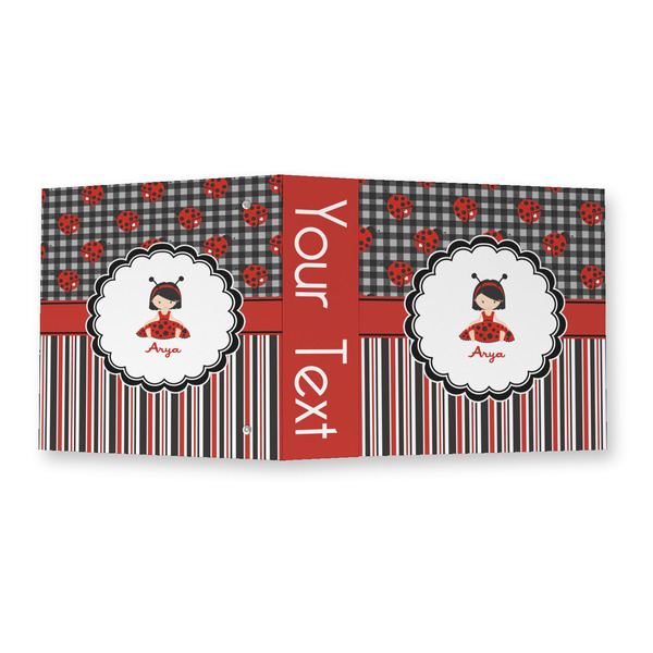 Ladybugs & Stripes 3 Ring Binders - Full Wrap - 2" - OPEN OUTSIDE