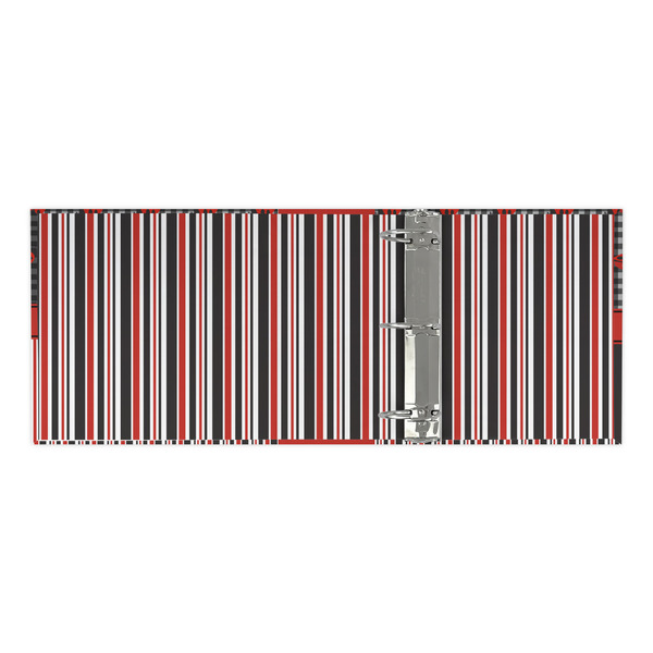 Ladybugs & Stripes 3 Ring Binders - Full Wrap - 3" - OPEN INSIDE