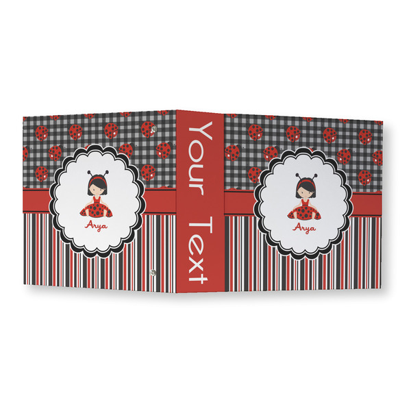 Ladybugs & Stripes 3 Ring Binders - Full Wrap - 3" - OPEN OUTSIDE