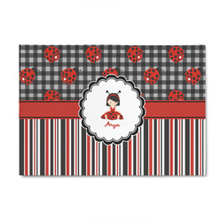 Ladybugs & Stripes 4' x 6' Patio Rug (Personalized)
