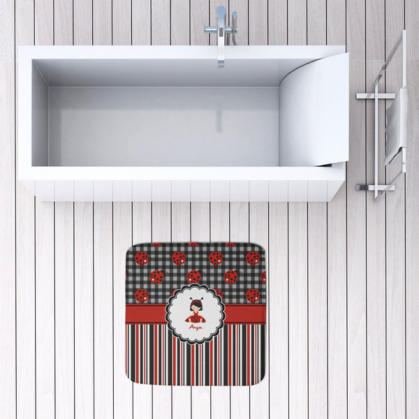 Ladybugs & Stripes 48x48 Foam Memory Mat - LIFESTYLE