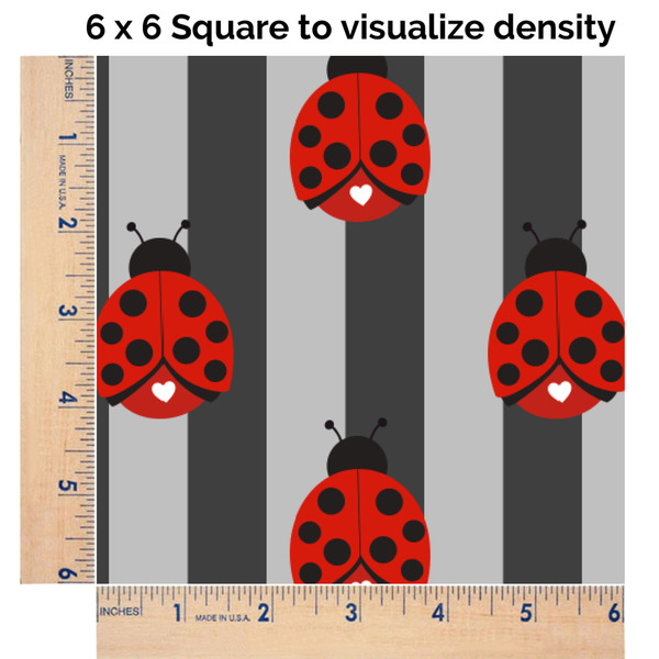 Ladybugs & Stripes 6x6 Swatch of Fabric