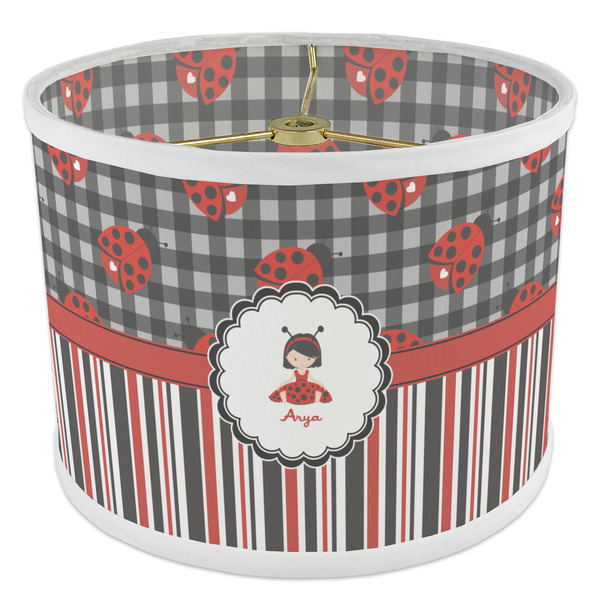Ladybugs & Stripes 8" Drum Lampshade - ANGLE Poly-Film