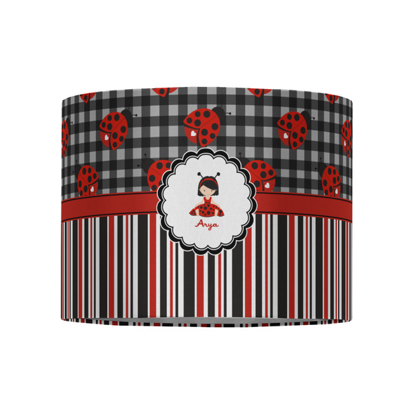 Ladybugs & Stripes 8" Drum Lampshade - FRONT (Fabric)