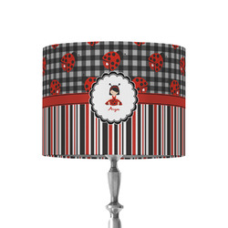Ladybugs & Stripes 8" Drum Lamp Shade - Fabric (Personalized)