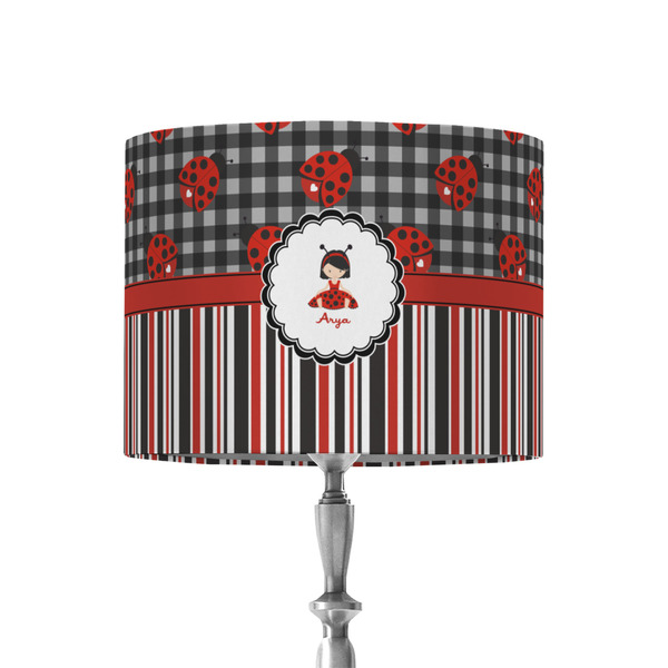 Custom Ladybugs & Stripes 8" Drum Lamp Shade - Fabric (Personalized)