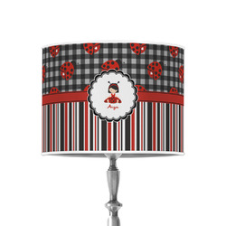 Ladybugs & Stripes 8" Drum Lamp Shade - Poly-film (Personalized)
