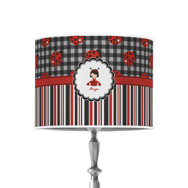 Custom Ladybugs & Stripes 8" Drum Lamp Shade - Poly-film (Personalized)