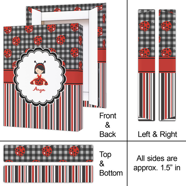 Ladybugs & Stripes 8x10 - Canvas Print - Approval
