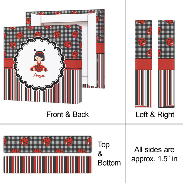 Ladybugs & Stripes 8x8 - Canvas Print - Approval