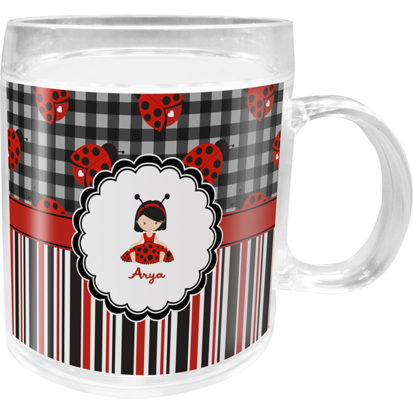 Custom Ladybugs & Stripes Acrylic Kids Mug (Personalized)