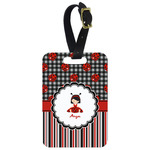 Ladybugs & Stripes Metal Luggage Tag w/ Name or Text