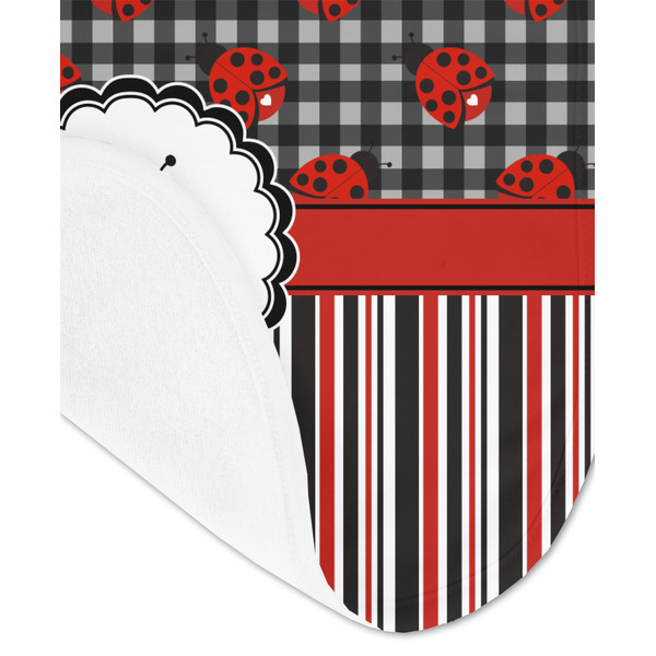 Ladybugs & Stripes Baby Bib - AFT detail