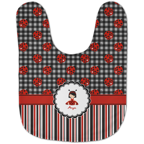 Ladybugs & Stripes Baby Bib - AFT flat