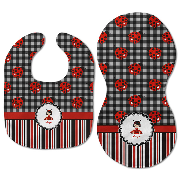 Ladybugs & Stripes Baby Bib & Burp Set - Approval (new bib & burp)