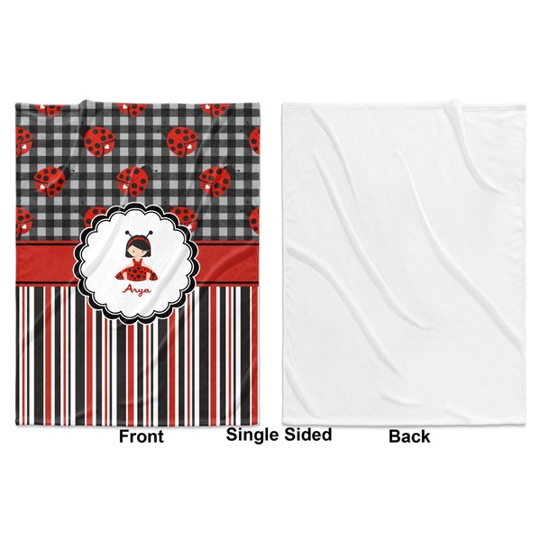 Ladybugs & Stripes Baby Blanket (Single Side - Printed Front, White Back)