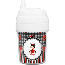 Ladybugs & Stripes Baby Sippy Cup (Personalized)